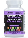 Quercetin, Berberine, 포도씨 추출물 & 피부 건강을 위한 Polyphenol 혼합을 가진 Resveratrol 보충교재, 면역성이 있는 Boost