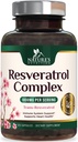 Resveratrol 보충교재 1800mg - 건강한 노후화 & 면역 지원을 위한 여분 힘 산화 방지제 - 심장 건강 & 세포 에너지 지원 - 비 GMO, 생물 사용 가능한 Trans-Resveratrol - 120 Vegan 캡슐