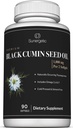 Sunergetic Premium Black Cumin Seed Oil Softgels - 서빙 당 검은 씨앗 오일 1,000mg - 비 GMO Cold Pressed Nigella Sativa - Thymoquinone 및 Omega 's 포함 90 Softgels