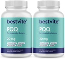 BESTVITE PQQ 20mg (Pyrroloquinoline Quinone) (240 채식 캡슐) (120 x 2) - Stearates 없음 - Vegan - Non GMO - 글루텐 프리