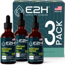 E2H Vegan Liquid Iodine - Thyroid Support and Cognitive Function - Metabolism 및 에너지 레벨을 밀어 - Vegan - Non-GMO (3 병)
