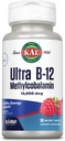KAL Ultra B12 Methylcobalamin 10,000mcg, 건강한 에너지, 대사, Nerve, 빨간 혈액 세포 지원, * 자연적인 나무 딸기 풍미, 채식주의자, 30의 마이크로 정제, 30의 서빙을 위한 높은 힘 비타민 B-12