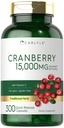 Carlyle Cranberry 약 15000mg | 300 캡슐 | 허브 추출물 보충 | 여성과 남성 | 비타민 C | 비 GMO & 글루텐 무료