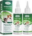 개와 고양이를위한 눈 드롭, Gentle Formula Dog Eye Drops, Flush & Soothe Eye Irritations는 눈 감염 완화 Eye Cleaner를 지원합니다. - 애완 동물 Eye Gentle Care Supplement Cats Drops for Eyes - 4.04 fl oz