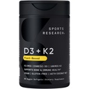 스포츠 연구 ® 비타민 D3 + K2 w / 코코트 오일 - Vegan 비타민 D 2500iu (62.5mcg) & Mk7 비타민 K 100mcg Bone & 면역 지원 - Vegan 인증 · 비 GMO · Soy 무료 - 60 Softgels