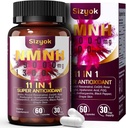 11-in-1 NMNH (Dihydronicotinamide Mononucleotide), 서빙 당 600mg, Resveratrol를 가진 NAD+ 보충교재, NAD+를 지원하는 CoQ10 노화 방지를 위한 수준, NMNH 보충교재, 60 조사, 30 일 공급 99