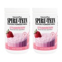 NaturesPlus SPIRU-TEIN, Strawberry - 1.2 파운드, 2 팩 - 식물 기반 단백질 쉐이크 - 비 GMO, 채식주의, 글루텐 무료 - 32 총 봉사