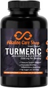 알칼리 관리 |Turmeric Curcumin 보충교재 1500mg 유기 심황, 생강 및 제일 흡수를 위한 까만 고추 |Non-GMO | 합동 & 건강한 염증 응답 지원 (120 Veggie 캡슐)