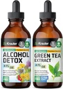 BIO KRAUTER 알코올 Detox Tincture 4 Fl. Oz. & 녹차 추출물 Tincture 4 Fl. Oz.