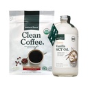 Natural Force Organic Clean Coffee + 크림 바닐라 MCT 오일 번들 - 맛 MCT 크림 및 금형 및 Mycotoxin 무료 커피 - 비 GMO, Keto, Paleo 및 Vegan - 12 Oz Bag 및 16 Oz Glass Bottle