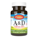 Carlson - A & D, 25000 IU (7500 mcg RAE) 비타민 A, 1000 IU (25 mcg) 비타민 D, 시각 지원, 피부 건강, 100 Softgels
