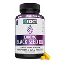 ZHOU 검정씨 기름 캡슐 - 까만 Cumin씨 기름 찬 압박되는, Nigella Sativa, 순수한 Unrefined Blackseed, 건강, 머리 & 피부 w/Thymoquinone를 위한 우수한 보충교재 - 60의 캡슐 (포장 1)