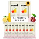 Bar Plant-Based Vegan Healthy Protein Bar, Greens (Lemon Cherry, 8 Bar) - 실제 재료 만, Zero Sugar 추가, 글루텐 프리, Dairy-Free