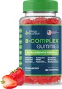 성인을 위한 비타민 B 복합체 Gummies, 여성과 남성을 위한 B 복합체 비타민 보충교재, 에너지와 뇌 건강을 위한 B 비타민 복합체 Gummies, 자연적인 딸기 풍미, 180 조사