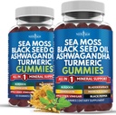 Sea Moss Gummies, Sea Moss, Black Seed, Ashwagandha, Turmeric, Manuka Honey, ACV, Dandelion, Black Pepper, Burdock, Bladderwrack, Vegan - 120 카운트