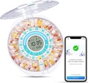 Zoksi 향상 Bluetooth 똑똑한 자동적인 알약 분배기, Elderly를 위한 전자 약물 분배기, 건강한/Light/App 경보를 가진 28의 격실 약 조직자 (아래 가동 영상)
