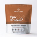 Sprout Living Epic Protein, Plant Based Protein & Superfoods Powder, Chocolate Maca Powder | 20 Grams Organic Protein Powder, Vegan, Non Dairy, Non-GMO, Gluten Free, Low Sugar (5 파운드, 60 서빙)