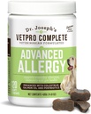 VetPro Advanced Allergy and Itch Support for Dogs - Seasonal Allergies, Itchy Skin, & Immunity 지원 - Salmon Oil, Probiotics & Colostrum for Allergies, Immune Support 및 Gut Health로 강화