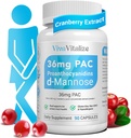 여자를 위한 1개의 크랜베리 보충교재에 대하여 5, 36mg PAC 100% 수용성 D-mannose Dandelion 나물 Mulberry Uva Ursi 잎 자연적인 Urinary Tract 건강 지원, 크랜베리 알약 UTIs 예방 90 모자