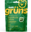 Gruns Sugar Free Super Greens Gummy Bears - 유기 Spirulina 및 Chlorella, 소화 건강, 20 + 비타민 및 미네랄, Adaptogens에 대한 Prebiotics - 3 sachets - 24 Gummies