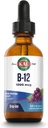 KAL B12 1000 mcg DropIns의 높은 흡수 액체 B12 비타민, Metabolism, 심장 건강, Nerve, 빨간 혈액 세포 지원, 자연적인 포도 풍미 B12 하락, 196 서빙, 2oz를 위한 건강한 에너지 보충교재