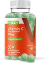 성인을위한 Viteey Chewable 비타민 C Gummies - 700mg 여분의 강도 면역 지원 보충교재 - Vegan, 글루텐 무료 - 60 조사