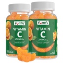 성인을 위한 YumVs 비타민 C Gummies - 250 mg 오렌지 맛 비타민 C Gummy - 성인을 위한 비타민 C Chewable 면역성이 있는 Gummies - 면역 지원 보충교재 - Kosher, Halal, 글루텐 자유로운 (200 조사), 2 팩