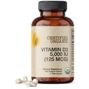 Futurebiotics 비타민 D3 5,000 IU (125 MCG), USDA 인증 유기농 비타민 D 보충, 360 정제