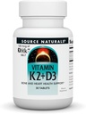 Source Naturals Vitamin K2 + D3 Bone & Heart Health Complex - 비타민 D3, 비타민 K2 (MK-7) 및 칼슘 - 30 정제
