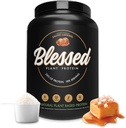 Blessed Vegan Protein Powder - 식물 기반 단백질 분말 식사 보충 단백질 Shake, 완두 단백질 분말 23g, 낙농장 무료, 글루텐 무료, 콩 설탕 추가, 30 서빙 (Salted Caramel)