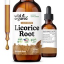Wild & Organic Licorice Tincture - 소화 지원 - Pure Licorice Root Extract Drops - Glycyrrhiza Glabra - Vegan, Sugar & Alcohol-Free Supplement - 2 fl oz