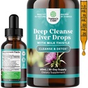 Deep Liver Cleanse, Detox & Milk Thistle Liquid Drops로 수리 - Dandelion Leaf, Ginger & Turmeric Curcumin을 사용한 Liver Detox Liquid Artichoke Extract - 2Fl OZ