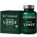 Betterbrand Better Lungs 건강 팩 - BetterLungs & BetterLungs Detox Tea 번들 - 매일 호흡 건강 보충교재 - 15X 초본 차 부대 + 60의 캡슐