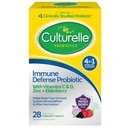 Culturelle Immune Defense Daily Probiotic for Women & Men - 28 Count, 4-in-1 Immune 지원과 혼합 Berry Chewable. Probiotic 비타민 C, 비타민 D, 아연 플러스 엘더베리