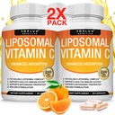 Liposomal 비타민 C 2100mg 높은 흡수 지방 수용성 VIT C - Immune 지원 교원질 승압기 면제 방위 & 강력한 산화 방지제, MCT 기름 & 해바라기 Lecithin, Acsorbic 산, Vegan 비 GMO