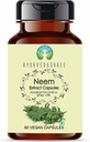 Neem Extract 500mg - 60 채식 캡슐 | Azadirachta Indica | 모든 자연 | 100 % Vegan | 글루텐 프리 | GMP 인증.