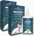 NOVEHA Pet Ear Drops with 1% Hydrocortisone | Earwax Buildup, No-Sting Formula, Calms Itch & Reducs Painful Ear Infections 60mL (60ml의 포장 2))