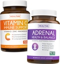 Adrenal Support & Vitamin-C Immune Support - Adrenal-C Immunity Bundle - Adrenal Support & Cortisol Manager (Non-GMO) 및 비타민 C 면역 지원 (Non-GMO) 면역 시스템 부스터 보충