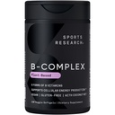 Sports Research® Vitamin B-Complex - 메틸을 입힌 B12 & Folate를 가진 B 비타민의 가득 차있는 스펙트럼 - 글루텐 자유로운 · 식물 기초 · 비 GMO · Vegan-Friendly 공식 - 120 Veggie Softgels