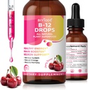 비타민 B12 5000 mcg 액체 하락 모든 자연적인 식물 Superfood 건강한 에너지 뇌 승압기 Neuron 지원 신경계 자연적인 에너지 계류 기억 60ml 순수한 Wt 버찌 풍미