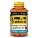 심황, 500 mg 마그네슘, 3000 IU 비타민 D3 및 150 mg 심황을 가진 60 일 공급 규정식 보충교재를 가진 MASON NATURAL 마그네슘 & 비타민 D3