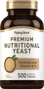 Piping Rock Nutritional Yeast Tablet | 500 알 약 | 비타민 B12 복합재로 지정 | Non-GMO 보충교재