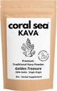 Kava 분말 Noble Kava Kava 뿌리 음료 바누아투 전통적인 Grind 차 Calming 상승 균형 강한 자연적인 쓴 맛 황금 보물 8oz