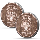 Viking Revolution Sandalwood Beard Balm - Argan Oil, Jojoba Oil과 남성을위한 Beard Softener - Beeswax와 남성을위한 Beard Moisturizer - 남자를위한 Beard Wax (2oz, 2 Pack)