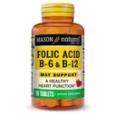 B,6 & B,12, 90 일 공급을 가진 MASON NATURAL Folic 산은, 정상적인 심장 건강 및 대사 기능을 지원합니다