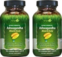 Irwin Naturals Extra Strength Ashwagandha - 60 Liquid Soft-Gels - Tumeric & Milk Thistle - 60 서빙과 함께 부스트 물리적 및 정신적 성능 - 도움