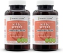 Hirsu 비밀 120 캡슐 (2 PC.), 1000 mg, 톱 Palmetto, 블랙 코호시, Vitex, Spearmint, 라벤더, 녹차. Unwanted 얼굴 & 몸 머리 (2x120 캡슐)