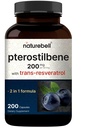 98% Trans-Resveratrol, 서빙 당 200mg, 200 캡슐을 가진 Pterostilbene | 자연적으로 Wild Blueberry에서 Sourced – 건강한 노후화 지원을 위한 산화 보충교재 – Non-GMO