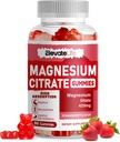마그네슘 시트레이트 구미 420mg / 서빙 - 90 Vegan Gummies - 건강한 휴식, 근육, 뼈, 에너지 지원 (90 Strawberry Gummies)