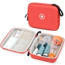 Asthma Inhaler, Inhaler Spacer Case for Kids and Adults, Mask, Asthma Accessories Case with Mesh Pocket for Medicine 및 기타 액세서리, Red (Case Only)